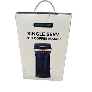 NEW SERVAPPETIT BLUE ROSE GOLD SINGLE SERVE POD COFFE MAKER